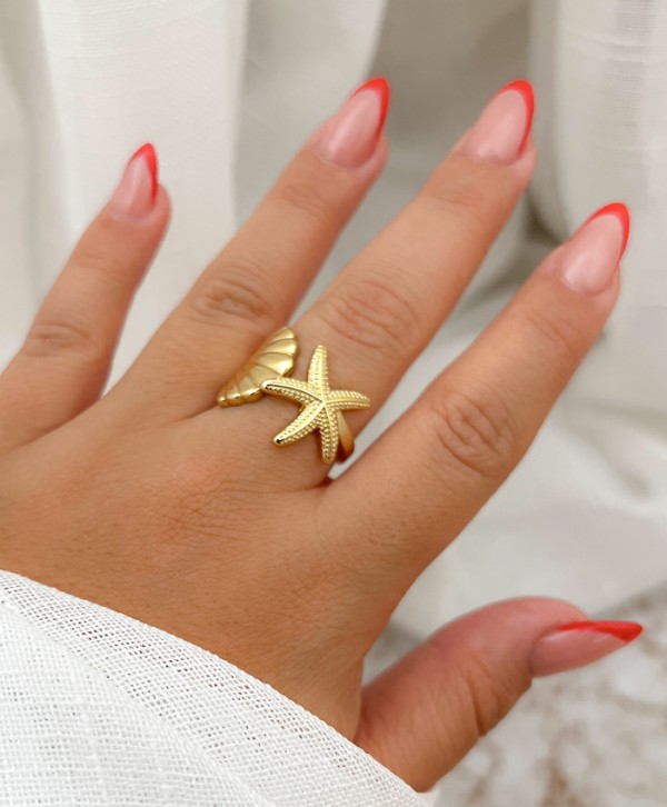 Anillo concha y estrella