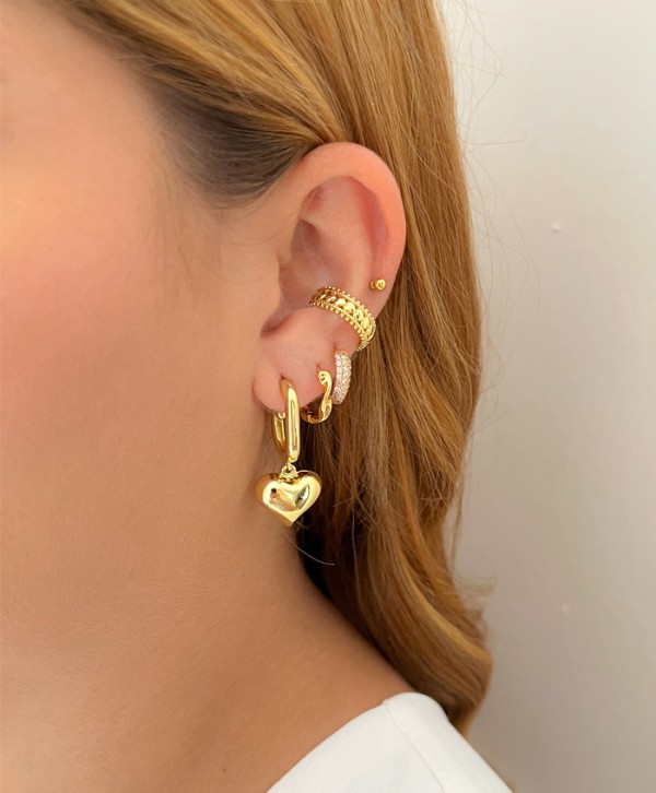 Earcuff grueso corazones