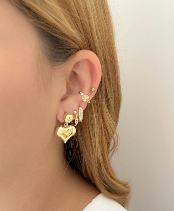 Earcuff corazón circones