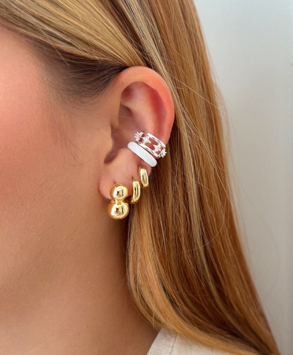 Earcuff destello plateado