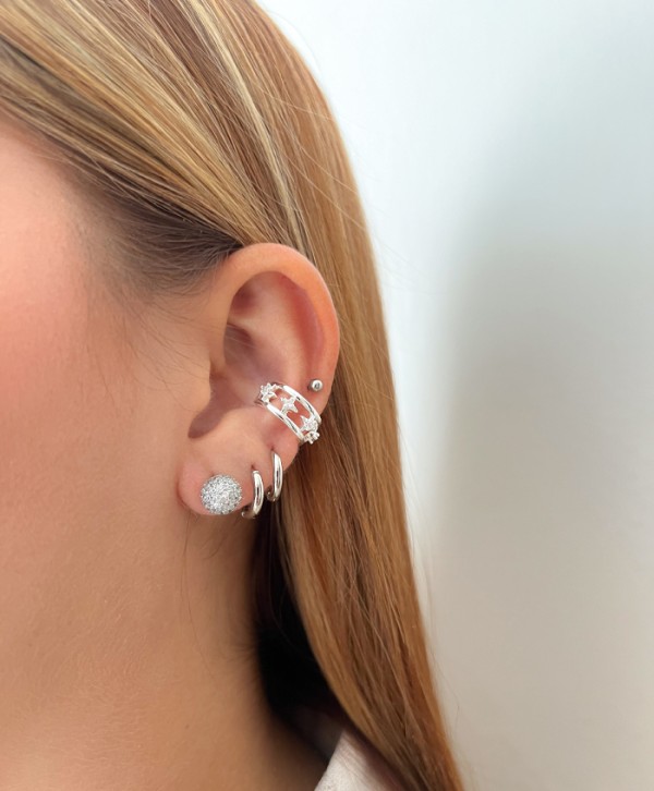 Earcuff destello plateado