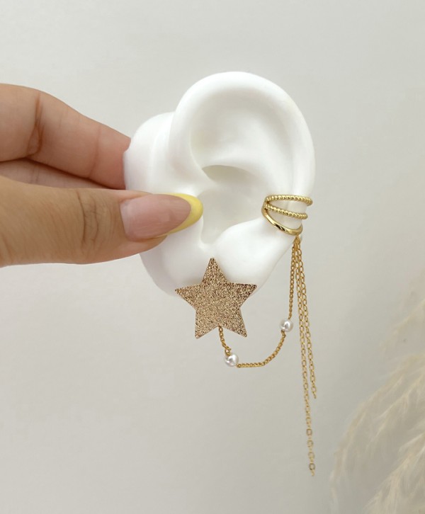 Set earcuff y aretes stars