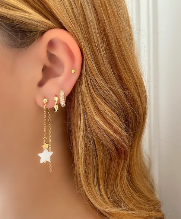 Aretes doble estrella