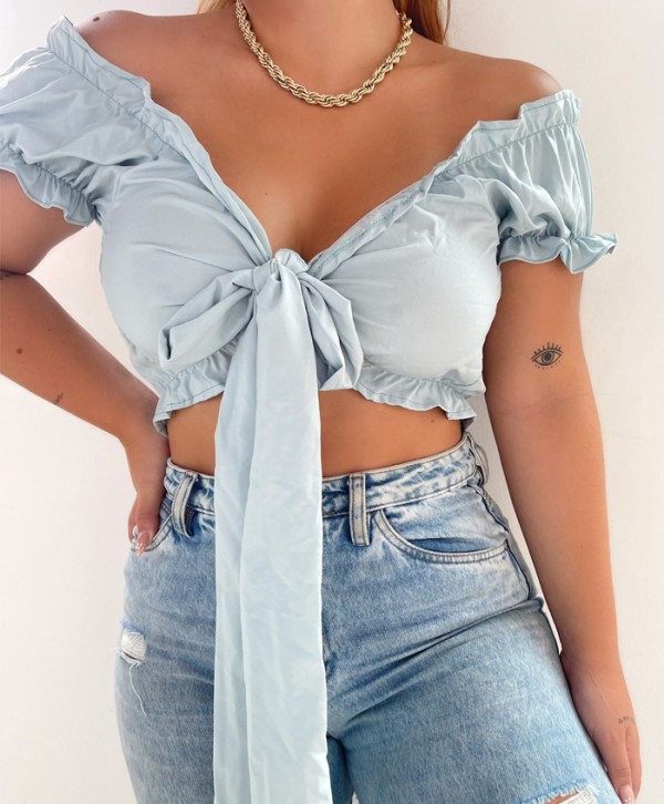 Crop Top Boleros Y Escote Tipo V